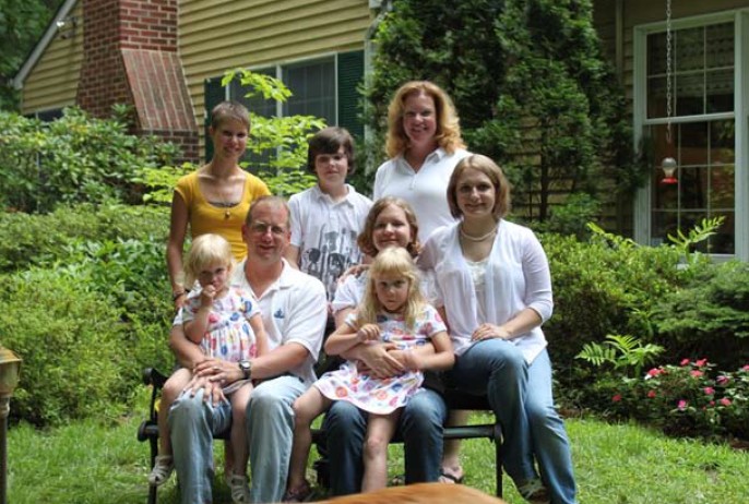 The Solem family with au pair Nicole from Germany